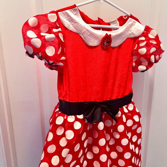 Disney Minnie Mouse Dress-Sz 8 Girls-Costume Dress Up-Play Dress-Velcro-Festive - Picture 4 of 16